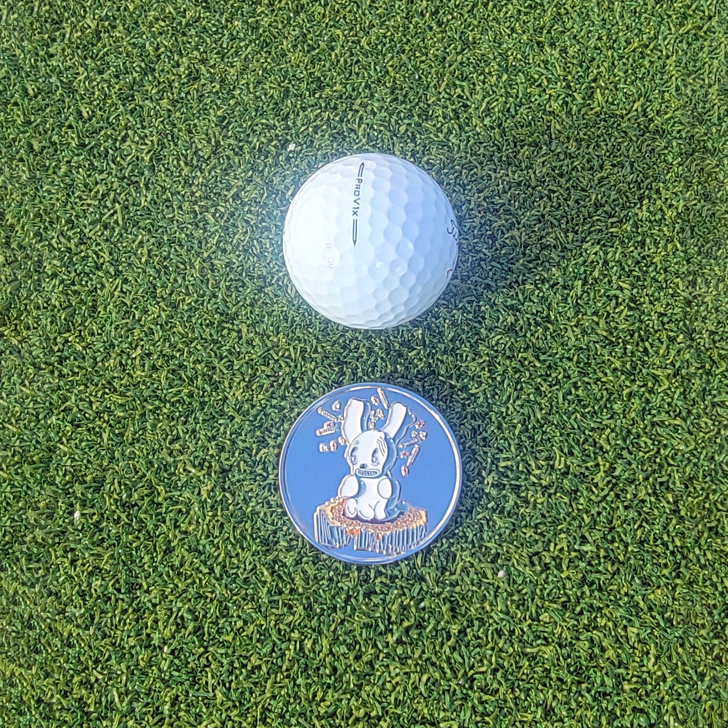 Bunny's Island Green Soft Enamel Ball Marker